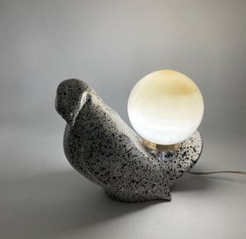 Lamp - Zeldzame duiflamp in keramiek met vlekken en, Nieuw