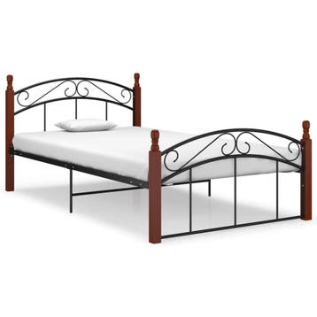 Bedframe metaal/eik 120x200 | Tweede kansje | OP = OP, Overige materialen, Overige kleuren, Verzenden, Zo goed als nieuw