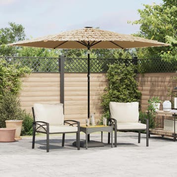 vidaXL Parasol met stalen paal 288x288x225 cm bruin, Verzenden, Nieuw