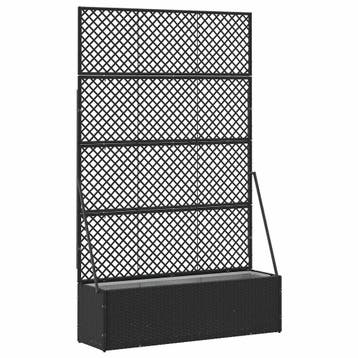 vidaXL Tuinhek plantenbak Zwart 105 x 30 x 170 cm Metaal, Tuin en Terras, Verzenden, Nieuw