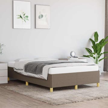 vidaXL Bedframe zonder matras 120x200 cm stof taupe, Verzenden