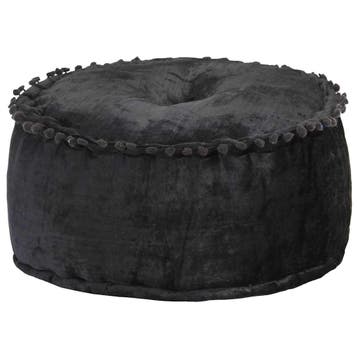 vidaXL Poef rond 40x20 cm fluweel antraciet, Verzenden