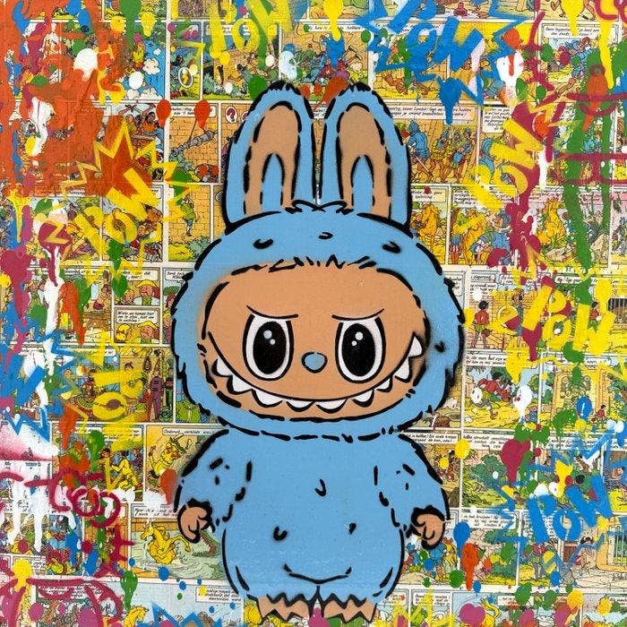 Koen Betjes (1992) - Labubu x POP (canvas), Antiek en Kunst, Kunst | Schilderijen | Modern
