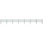 vidaXL Schuttingpaneel met palen ijzer 1212x80 cm groen, Tuin en Terras, Verzenden, Nieuw