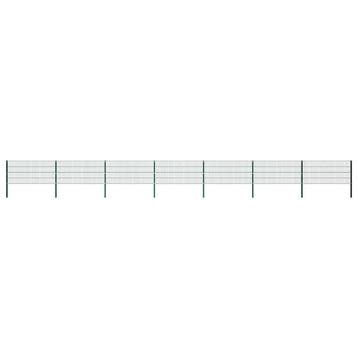 vidaXL Schuttingpaneel met palen ijzer 1212x80 cm groen, Verzenden, Nieuw