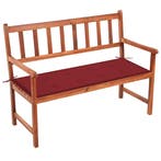 vidaXL Tuinbank met kussen 120 cm massief acaciahout, Tuin en Terras, Verzenden, Nieuw