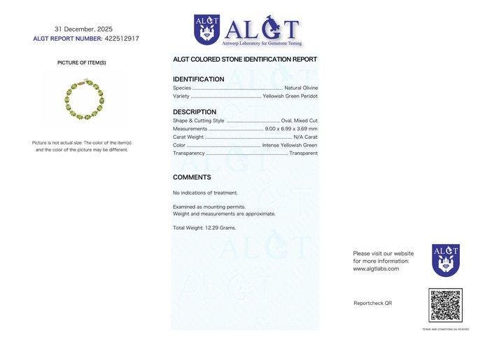 Zonder minimumprijs - Armband Zilver - Peridot -, Handtassen en Accessoires, Armbanden