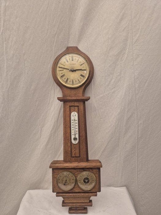 Vintage Banjo Barometer - Barometer - Hout, Antiek en Kunst, Curiosa en Brocante