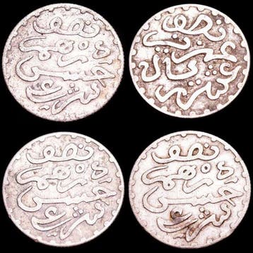 Marokko. Abdelaziz (1894-1908). 4x ½ Dirham (Zonder