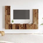 vidaXL 4-delig Tv-meubelset wandmontage bewerkt hout oud, Verzenden