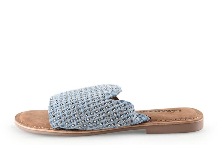 Lazamani Slippers in maat 41 Blauw, Kleding | Dames, Schoenen, Blauw, Zo goed als nieuw, Slippers, Verzenden
