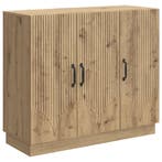 vidaXL Dressoir Artisanaal eiken 89 x 34,5 x 77 cm Bewerkt, Huis en Inrichting, Verzenden, Nieuw