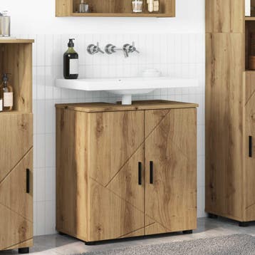 vidaXL Badkamerkast met opslag Artisan Eiken 61 x 35 x 64 cm, Verzenden, Nieuw
