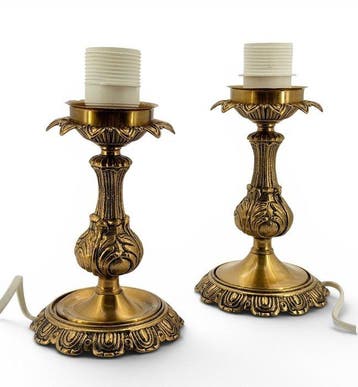 Lamp - Verguld brons - Acantusdecoratie