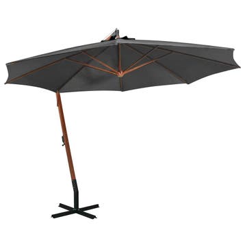 vidaXL Zweefparasol met paal 3,5x2,9 m massief vurenhout, Verzenden