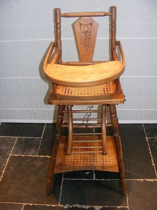 Baumann - Schoolstoel - Hout - Baumann - hoge stoel 1920, Antiek en Kunst, Antiek | Overige Antiek