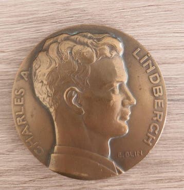 Frankrijk. Médaille en bronze Charles A. Lindberg, Spirit