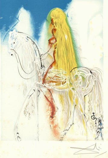 Salvador Dali (1904-1989) - Lady Godiva, Chevaux daliniens