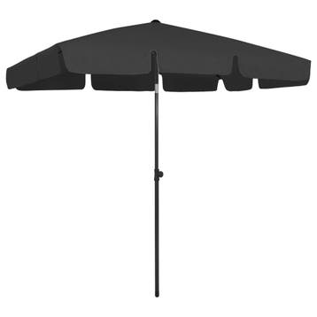 vidaXL Strandparasol 200x125 cm zwart, Tuin en Terras, Parasols, Verzenden, Nieuw