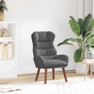 vidaXL Fauteuil Donkergrijs 69 x 74 x 93 cm Fluweel, Verzenden