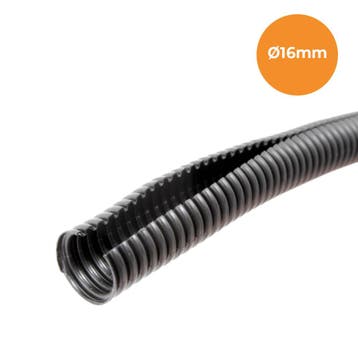 Ribbelbuis Zwart Met Inkeping | P/M, 16mm, Verzenden, Nieuw