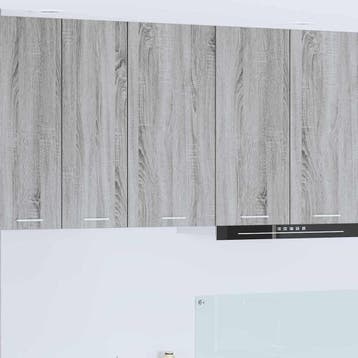 vidaXL Hangkast Grijs Sonoma en Wit 40 x 31 x 80 cm Bewerkt, Verzenden, Nieuw