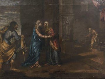 Escuela Italiana (XVII-XVIII) - La Visitación de la Virgen, Antiek en Kunst