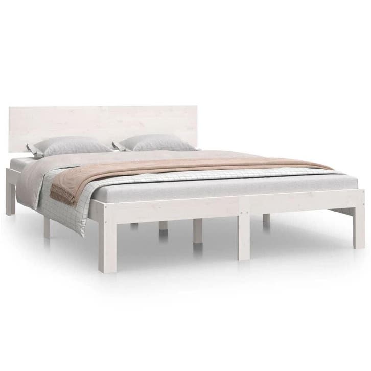 Houten bedframe wit | Tweede kansje | Weg = weg!, Maison & Meubles, Chambre à coucher | Lits, Envoi
