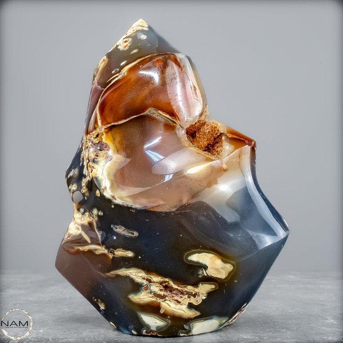 Vlam van de zee – natuurlijke Orka-agaat- Vlam uit, Verzamelen, Mineralen en Fossielen