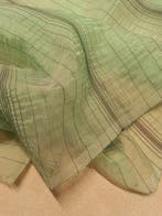 Fantastico tendone in organza verde a righe nere -
