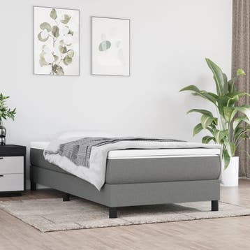 vidaXL Boxspring bed 100x200 cm stof donkergrijs, Verzenden