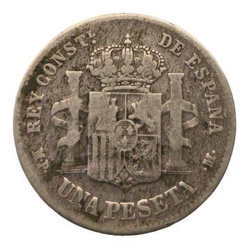 Spanje. 1 Peseta Alfonso XIII 1889 Madrid (Zonder