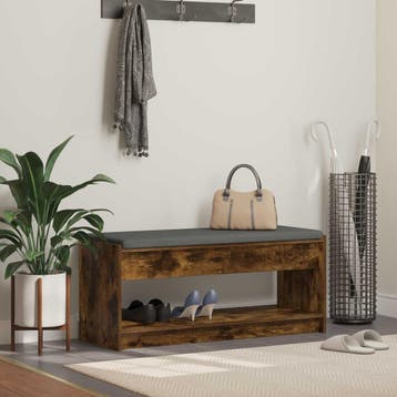 vidaXL Hallenbank Gerookte Eik 103 x 38 x 45 cm, Verzenden, Nieuw