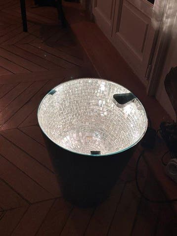 Bijzettafel - Metaal, Glas - Disco-lamp
