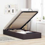 vidaXL Bedframe zonder matras 80x200 cm stof donkerbruin, Verzenden, Nieuw