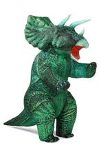 KIMU® Opblaas Kostuum Triceratops Groen Opblaasbaar Pak Dino, Ophalen of Verzenden, Nieuw