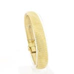 Gouden omega schakelarmband., Handtassen en Accessoires, Armbanden, Ophalen of Verzenden, Gebruikt, Overige kleuren, Goud