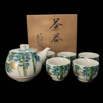 Kutani ware - Kutani / Ryokufu - Ensemble de tasses à thé