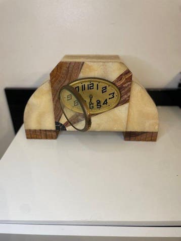 Horloge - Marbre, Laiton - 1920-1930 - Pendule de cheminée