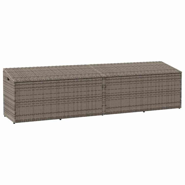 vidaXL Tuinbox 220x50x58 cm poly rattan grijs, Tuin en Terras, Bergingen en Tuinkasten, Nieuw, Verzenden