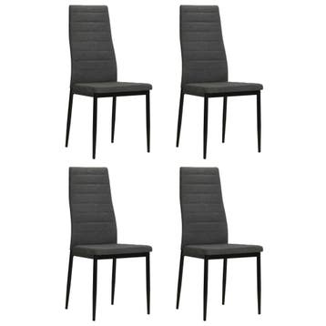 vidaXL Eetkamerstoelen 4 st stof donkergrijs, Huis en Inrichting, Stoelen, Verzenden, Nieuw