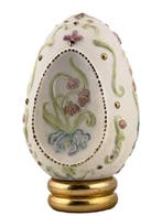 Œuf Fabergé - Trésor des œufs - Porcelaine, Plaqué or