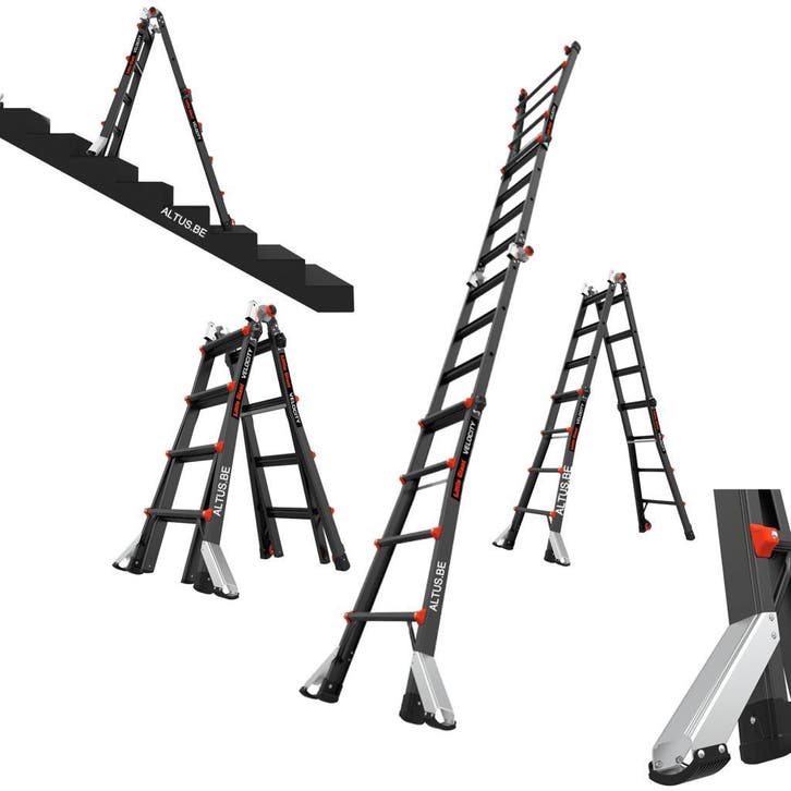 Little Giant Multifunctionele ladder 4×6 velocity black pro, Doe-het-zelf en Bouw, Ladders en Trappen, 4 meter of meer, Opvouwbaar of Inschuifbaar