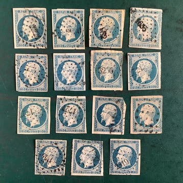 Frankrijk 1852 - 25 cent Napoleon Prins - 15 exemplaren -
