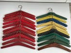 Set kapstokhaken - Skai, hout, metaal - 22 Vintage