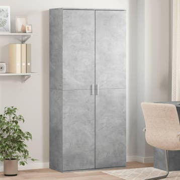 vidaXL Hoge kast 80x35x180 cm bewerkt hout betongrijs, Huis en Inrichting, Verzenden, Nieuw