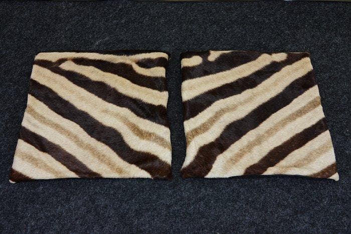 real zebra skin covers - Coussin (2), Antiquités & Art, Curiosités & Brocante