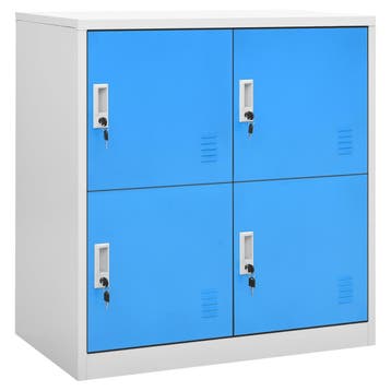 vidaXL Lockerkast 90x45x92,5 cm staal lichtgrijs en blauw, Verzenden