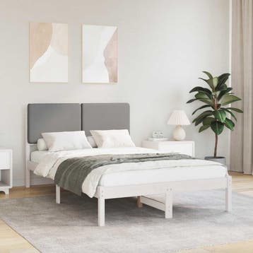 vidaXL Bedframe met Gevoerde Hoofdbord Lichtgrijs 120 x 200, Verzenden