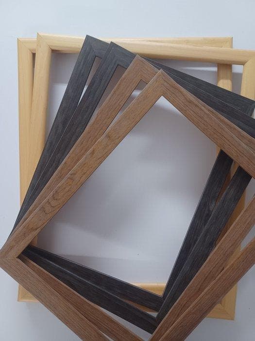 Abitare Cornici - Lijst (6) - Hout - Staal, honing,, Antiek en Kunst, Curiosa en Brocante